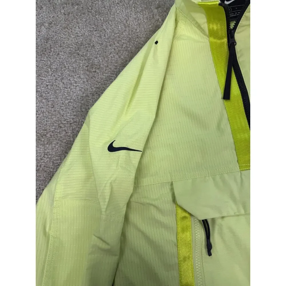 Nike Tech Pack Jacket Mens Small Yellow 1/2 Zip Pullover Windbreaker CK0710-010
